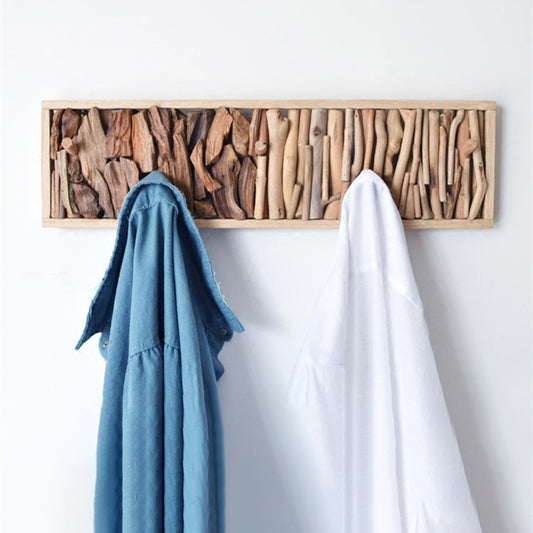 Perchero de Madera Maciza sin Taladro para Pared