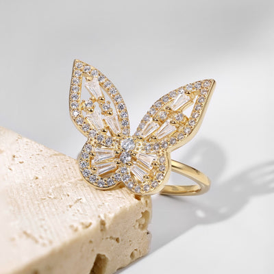 Anillo de Plata 925 con Mariposa de Circonitas y Diamantes Incrustados - Image 12