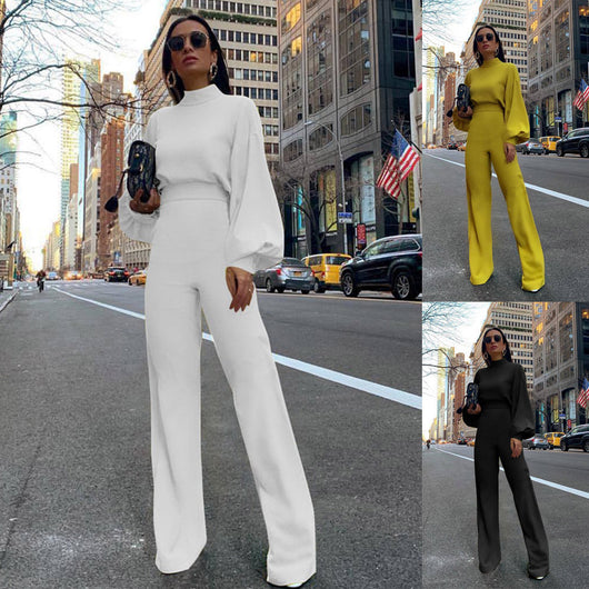 Jumpsuit Casual para Mujer con Cuello Alto y Espalda Descubierta