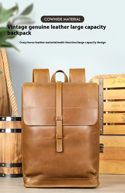 Mochila de Cuero para Viajes de Gran Capacidad con Compartimento Laptop - Image 21