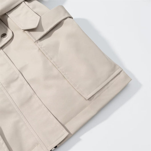 Gabardina con Cuello Parado y Cinturón para Mujer - Image 18