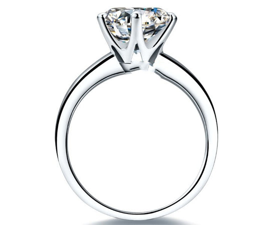 Anillo de Plata 925 Chapado en Oro con Moissanita de Seis Garras - Image 2