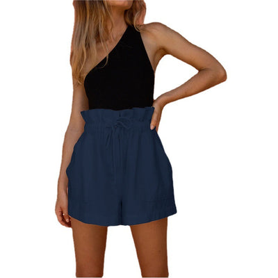 Pantalón Corto Holgado de Algodón y Lino con Cintura Ajustable - Image 3