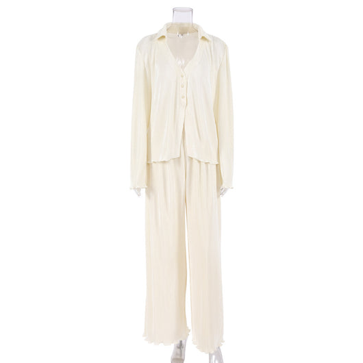 Blusa Retro con Pliegues Manga Larga para Mujer Primavera - Image 15