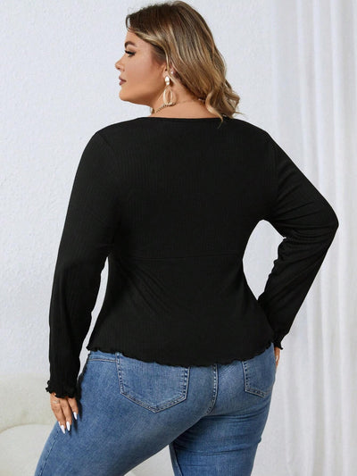 Blusa de Punto Escote V Casual con Cintura Definida - Image 11