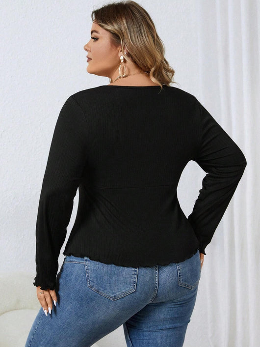 Blusa de Punto Escote V Casual con Cintura Definida - Image 11