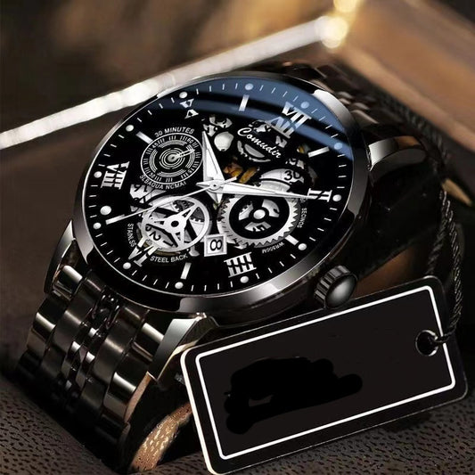 Reloj Hombre Hueco Resistente al Agua con Calendario y Esfera Luminosa - Image 2