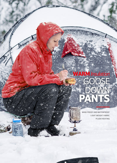 Pantalones Térmicos Impermeables para Montaña - Plumón de Ganso Blanco Hombre Mujer - Image 4