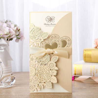 Invitación de Boda Estilo Chino con Cinta Vertical