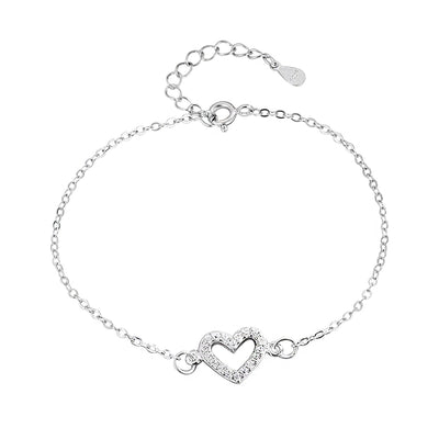 Pulsera Tobillera de Plata Esterlina 925 con Diamante Love - Image 5