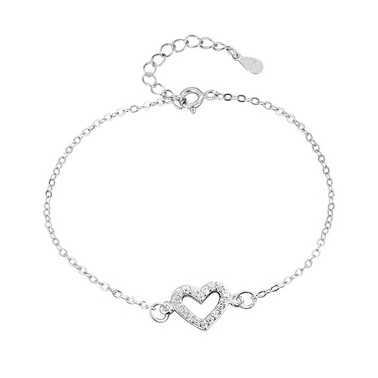 Pulsera Tobillera de Plata Esterlina 925 con Diamante Love - Image 5