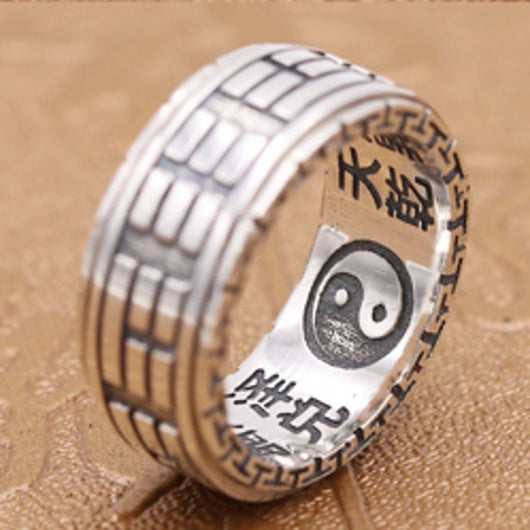 Anillo de Plata Retro con Personalidad para Hombre