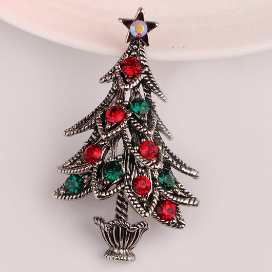 Broche Navideño Árbol Retro con Diamantes - Image 16