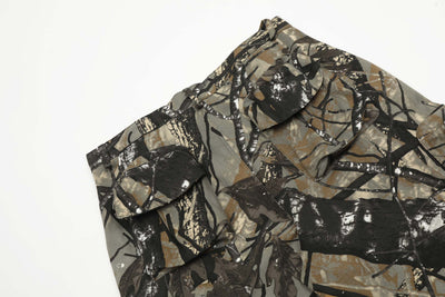 Shorts de Mezclilla Camuflado Estilo Americano con Múltiples Bolsillos - Image 9