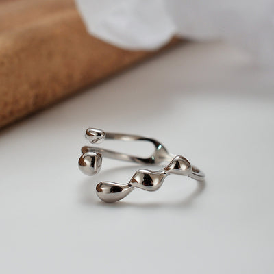Anillo de Plata Esterlina 925 Diseño Irregular para Mujer - Image 7