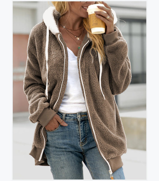Chaqueta Hoodie Suave Oversized con Cierre - Image 18