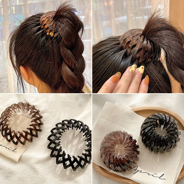 Sujetador de Cola de Caballo Hueco con Espiral Ajustable - Accesorio de Moda