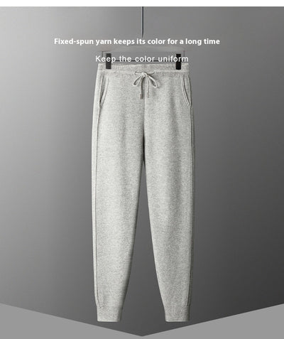 Pantalones Harem Casual de Lana Gruesa con Cintura Alta para Hombre - Image 15