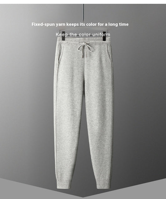 Pantalones Harem Casual de Lana Gruesa con Cintura Alta para Hombre - Image 15