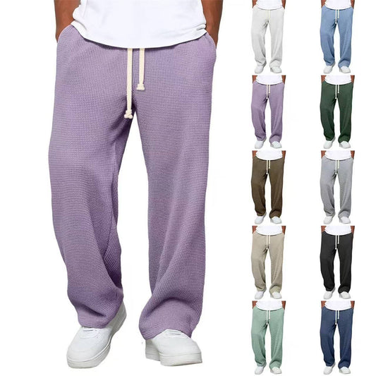 Pantalones Athleisure de Pierna Ancha y Tejido Waffle para Hombre - Image 2