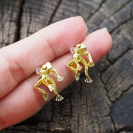 Aretes Divertidos de Rana para Mujer y Niña, Joyería de Animal - Image 7