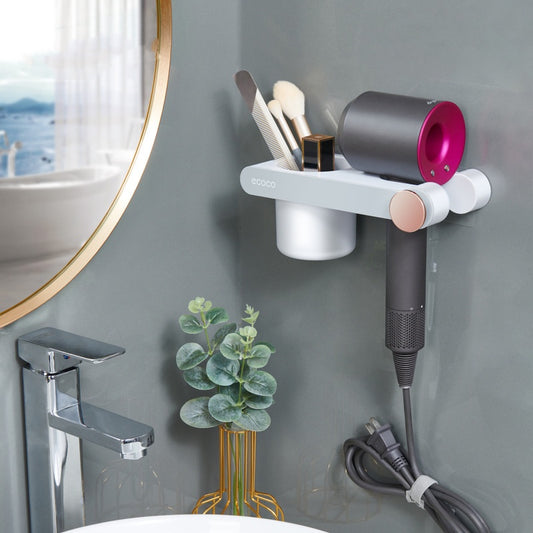 Secador de Cabello para Baño con Soporte sin Perforación