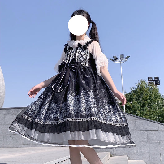 Vestido JSK Lolita Dreamland - Falda Voluminosa Kawaii con Encanto de Parque de Diversiones - Image 4