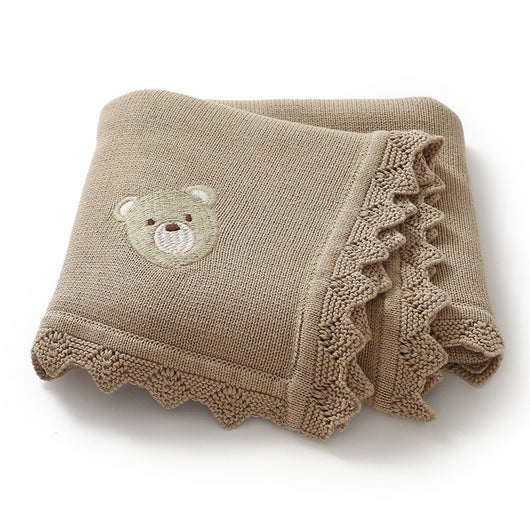 Manta Tejida Infantil con Bordado de Osito Adorable - Image 10