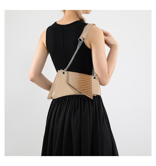 Cartera Cuadrada de Cuero Brillante con Patrón de Piedra para Mujer - Image 40