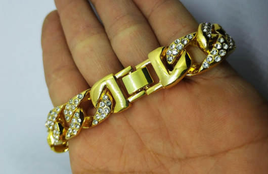 Pulsera Cubana para Hombre con Incrustaciones de Lujo - Image 6