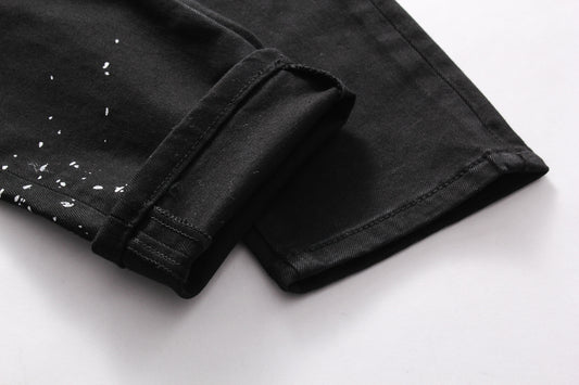Pantalón Denim Elástico con Estilo Urbano Americano - Image 2