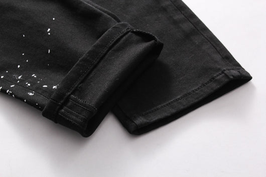 Pantalón Denim Elástico con Estilo Urbano Americano - Image 2