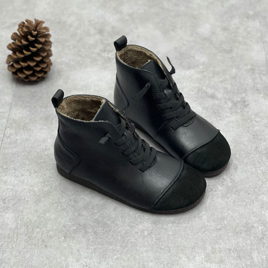 Botas Martin de Cuero Vintage con Forro Cálido y Suela Suave