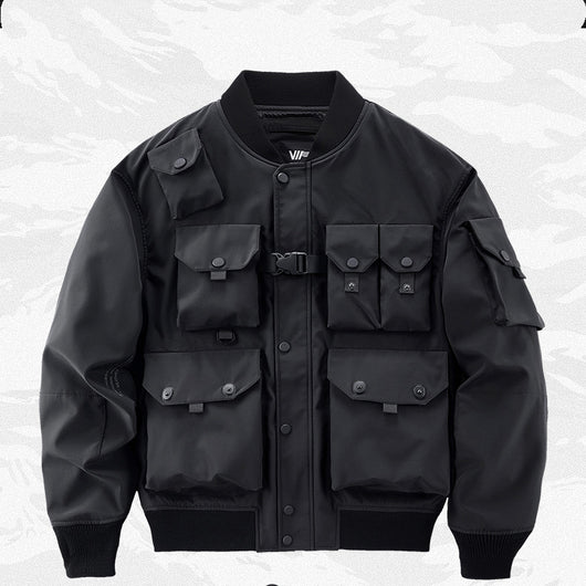 Chaqueta Beisbolera Suelta con Múltiples Bolsillos para Hombre - Image 6