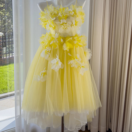Vestido Strapless de Malla Floral con Tirantes - Image 7