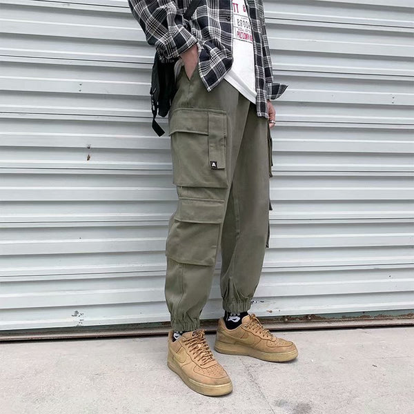 Pantalones Harem Utilitarios con Múltiples Bolsillos para Hombre