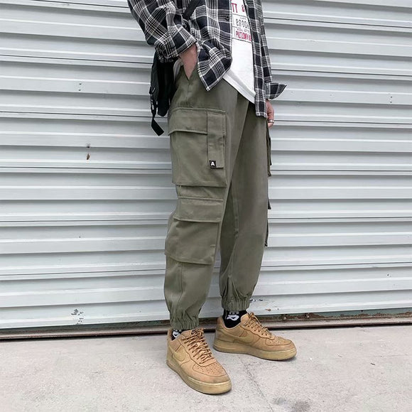 Pantalones Harem Utilitarios con Múltiples Bolsillos para Hombre