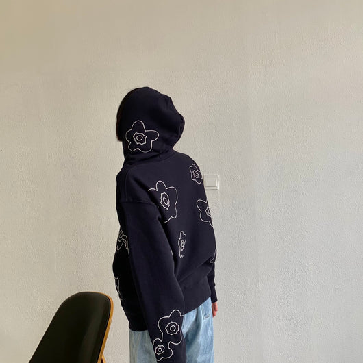 Sudadera con Capucha Bordado Floral para Parejas - Image 3