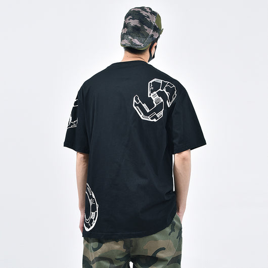 Camiseta de Algodón con Letras 3D Irregulares Estampadas - Image 2
