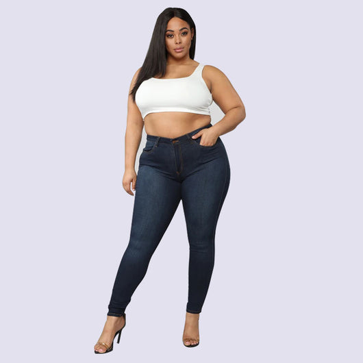 Pantalones Vaqueros Lápiz de Talle Alto con Elasticidad Premium para Mujeres Talla Grande - Image 7