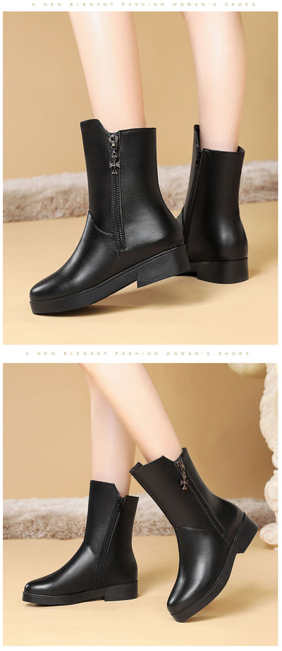 Botas de Mujer con Tacón Grueso y Forro de Terciopelo Acolchado - Image 12