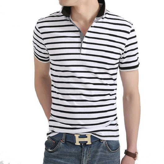 Polo Casual de Rayas para Hombre - Camiseta Tipo Solapa Perfecta para Verano - Image 10