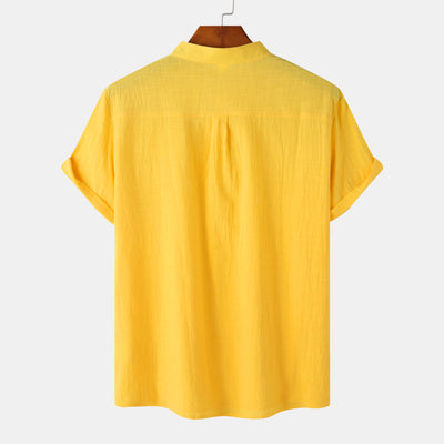 Camisa Casual de Manga Corta Básica para Hombre - Perfecta para Playa y Verano - Image 21