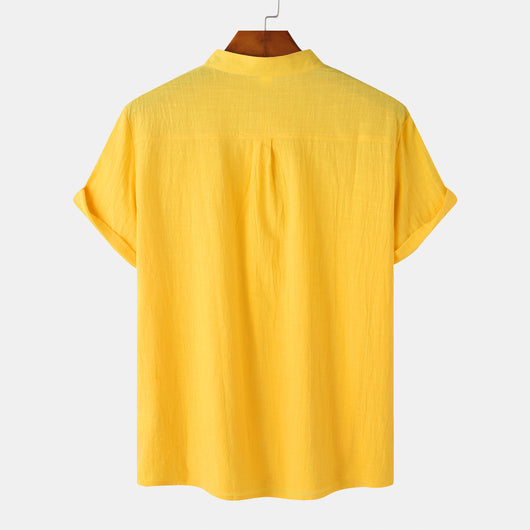 Camisa Casual de Manga Corta Básica para Hombre - Perfecta para Playa y Verano - Image 21