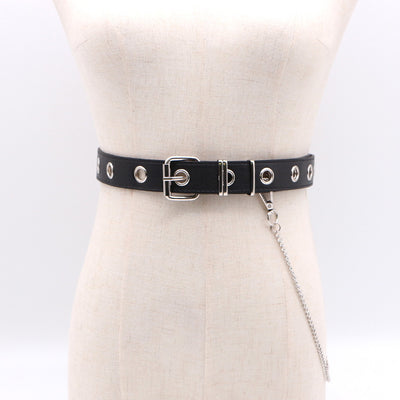 Cinturón Hueco Decorativo con Cadena de Anillos para Mujer - Image 4