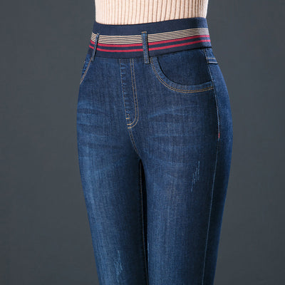 Pantalones Vaqueros Térmicos con Cintura Elástica para Otoño e Invierno - Image 3