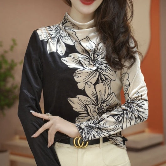 Blusa Base Floral de Terciopelo para Mujer - Image 11