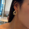 Aretes Metálicos de Diseño Irregular Europeo Americano