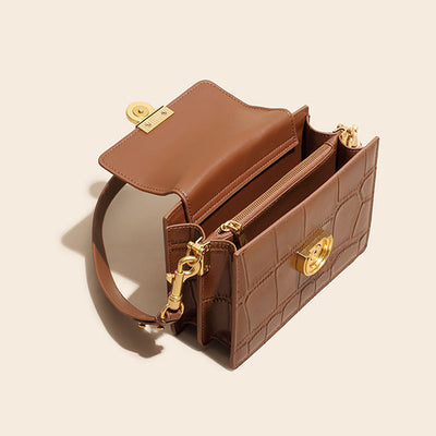 Bolsa Mensajera de Cuero Genuino Patrón Retro Diseño Exclusivo - Image 11