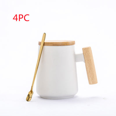 Taza de Oficina Retro Cerámica Negro y Blanco con Tapa - Image 9